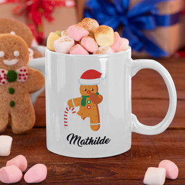 Tasse kleine Naschkatze mit Namen und Lebkuchenmännchen