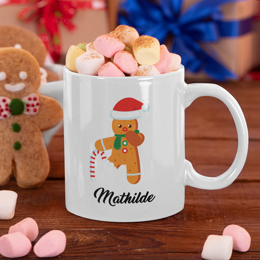 Tasse kleine Naschkatze mit Namen und Lebkuchenmännchen