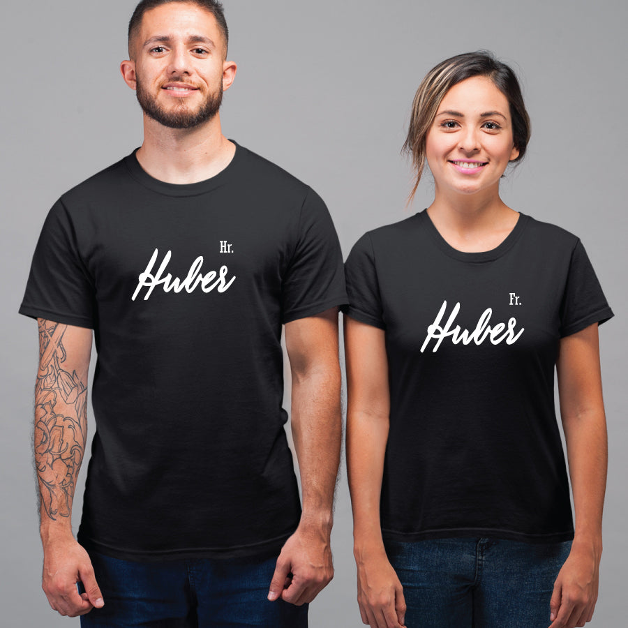 Partnershirts "Hr. und Fr. Nachname"