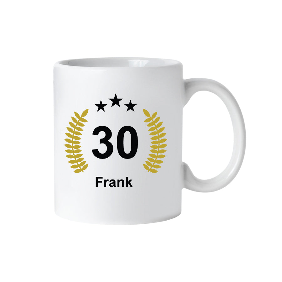 Tasse Geburtstag, schwarz goldbraun