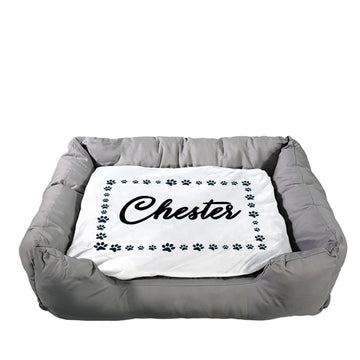 Tierbett Pfoten Rahmen personalisiert