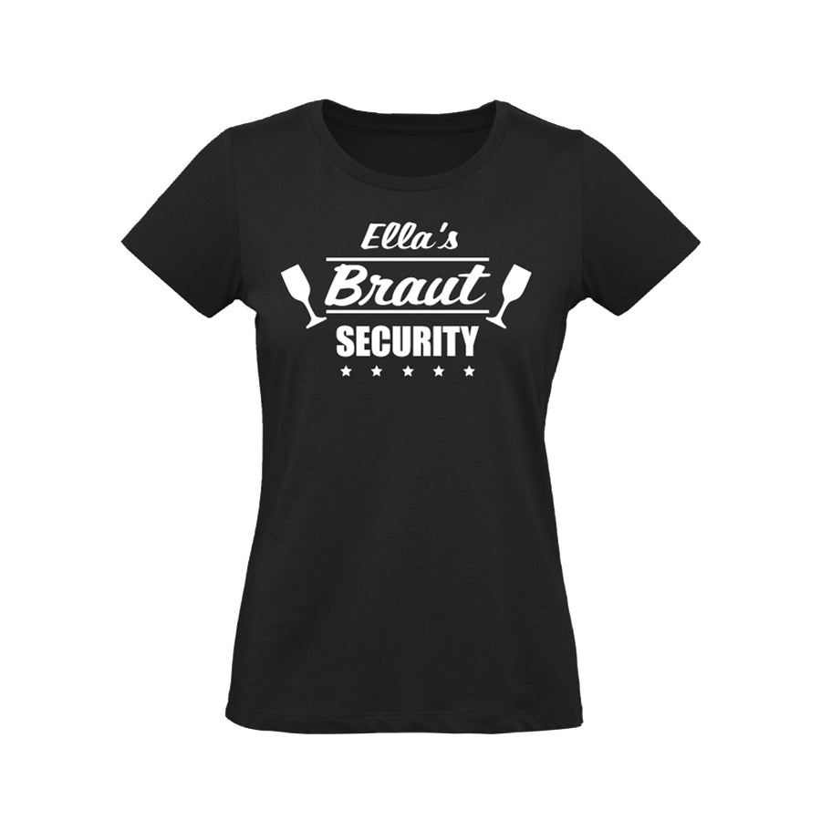 Poltershirt "Braut Security", schwarz, Damen
