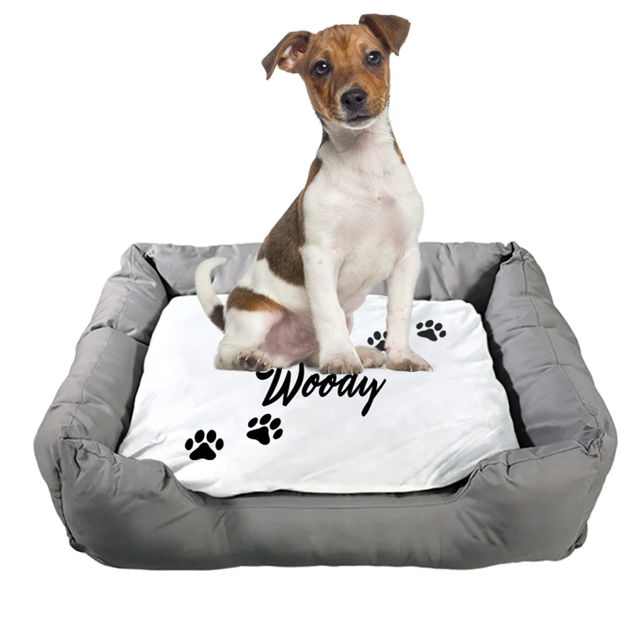 Tierbett Pfoten personalisiert